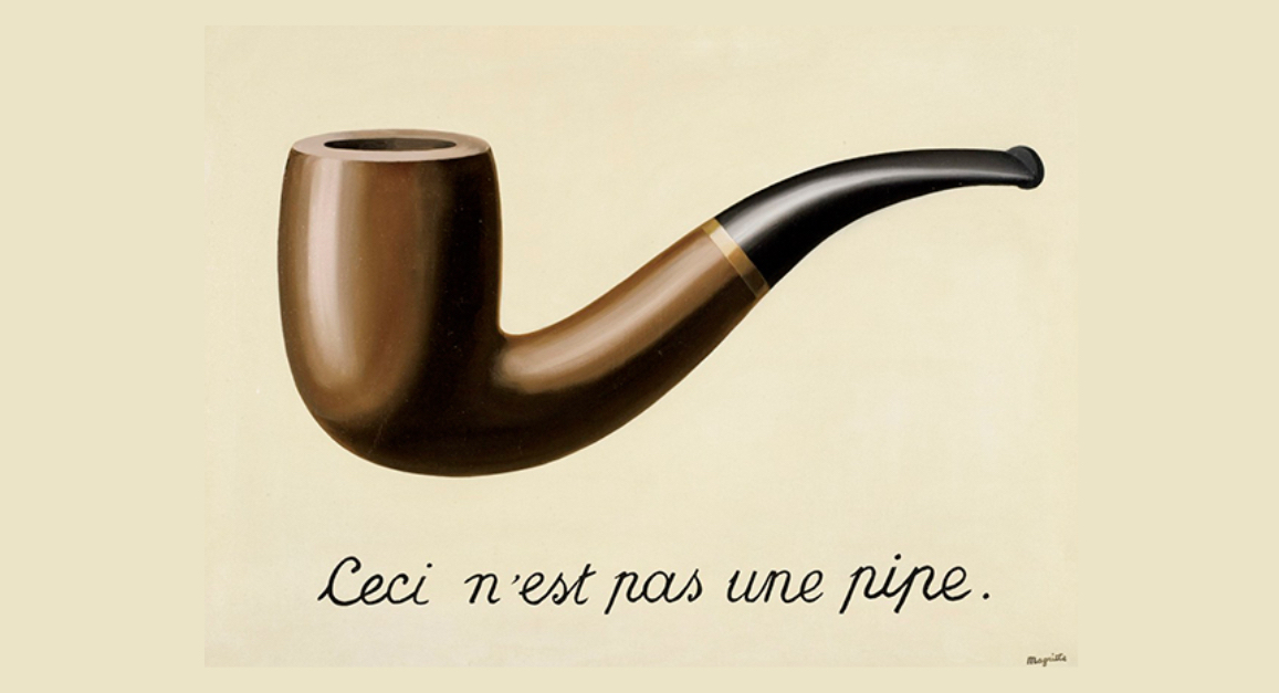 un tableau de René Magritte représentant une pipe en bois